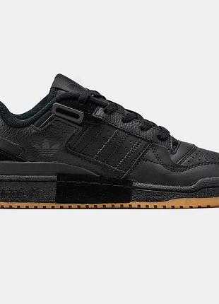 Чорні кросівки унісекс adidas forum 84 low exhibit black gum х форум 40