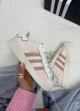Жіночі рожеві кросівки adidas superstar cappuccino pink х адідас суперстар 37