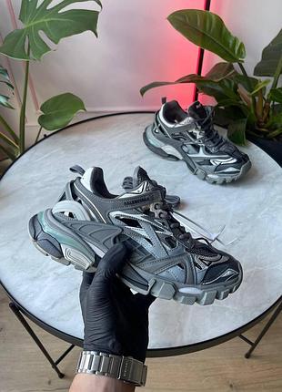 Серые кроссовки balenciaga track 2 blue grey x баленсиага трек 45