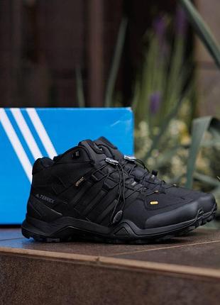 Чорні кросівки adidas terrex fast r mid gore-tex winter fur black x террекс 43