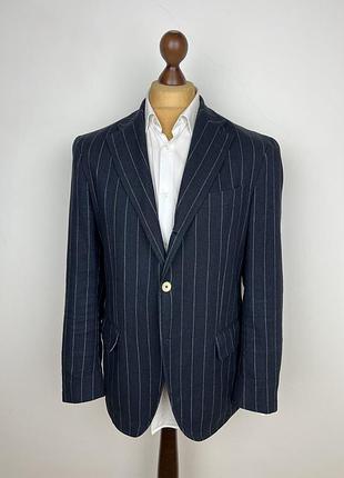 Hackett striped cotton\linen blazer піджак у смужку хакеет мікс бавовна + льон