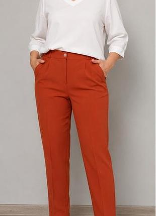 🧡 брюки женские терракотового цвета большого размера 60 (5-6xl)