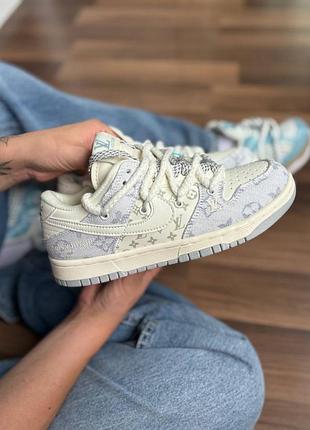 Nike sb dunk low x louis vuitton white blue