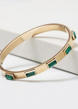 Браслет бенгл "emerald" з медичної сталі