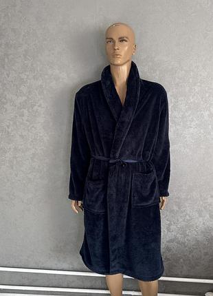 Плюшевий халат волохатий теплий халат marks&spencer, xl 52-54р