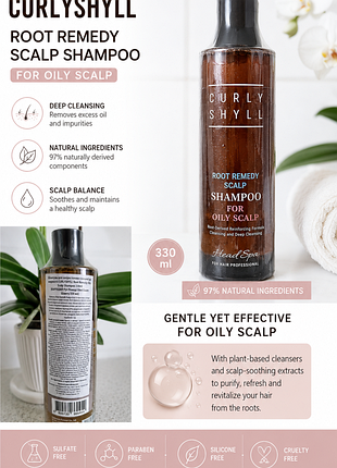 Шампунь для кожи головы склонной к жирности curly shyll root remedy oily scalp shampoo 330 мл