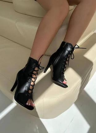 Хиллсы world of heels черные экокожа 37р каблук 9,5 см танцы, для танцев, хилс, на каблуке, на шнуровке, танцевальные накаблочники в подарок
