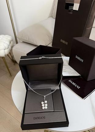 Кольє damiani біле золото 750, морський жемчуг, діаманти