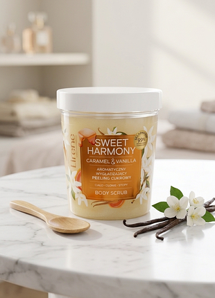 Цукровий пілінг для тіла lirene sweet harmony (карамель та ваніль)