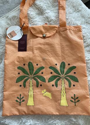Radley london — яркий складной шоппер с пальмами и собачкой 🧡