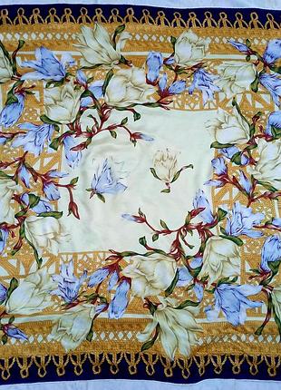 Шикарный большой платок suzhou yuhua silk из качественного шелка хустка шовкова шов роуль
