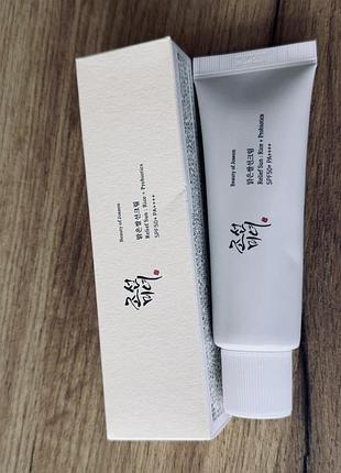 Сонцезахисний крем beauty of joseon relief sun rice + probiotics spf50+ pa+++ + 50 мл з рисом та пробіотиками (milk/ white)