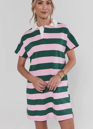 Футболка- поло подовжена у смужку h&m