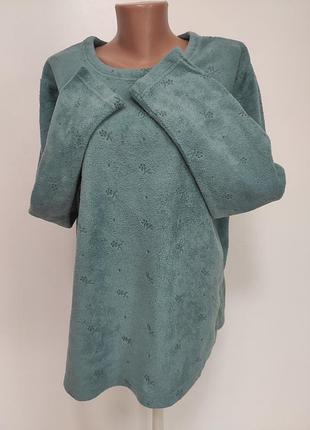 Флісова кофта піжамна xl/xxl ог 122-130