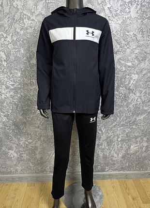 Under armour спортивный костюм 137-147 см детский черный