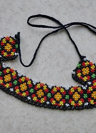 Силка из бисера яркая традиционная украинская силянка цветное ожерелье на лето украшения женские аксессуары