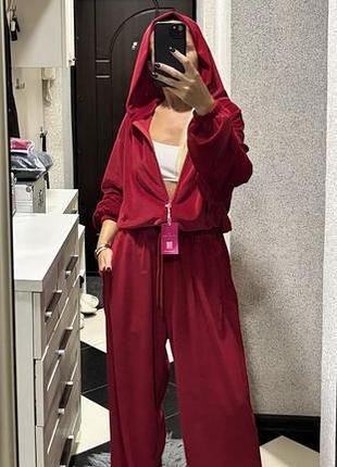 Новий велюровий костюм червоний gomescollection