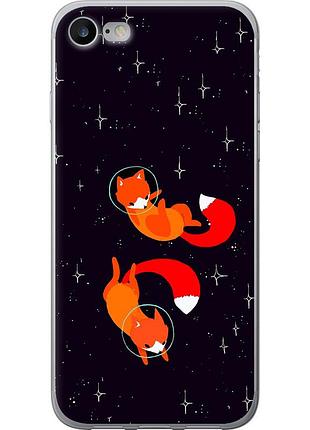 Чохол 2d пластиковий на телефон iphone 8 лисички в космосі "4519t-1031-58250"