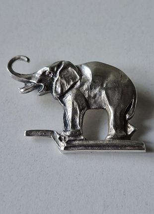 Серебряная брошь слон. серебро 925 проба. sterling. винтаж.