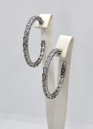 Розкішні сережки кільця bvlgari serpenti viper з камінцями