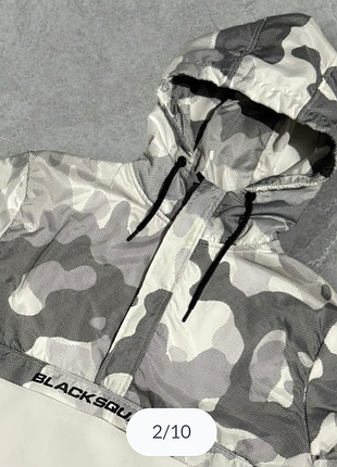 Худі anorak parker vintage monochrome camo black squad half-swip