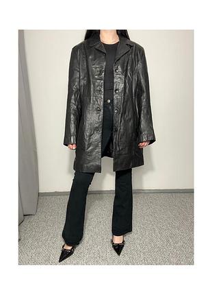 Вінтажний плащ, куртка з натуральної шкіри leatherstyle