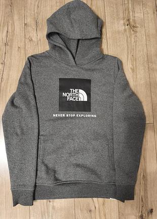 Кофта чоловіча the north face сіра з капюшоном