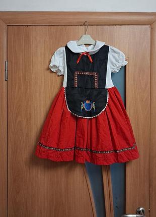 Отличное баварское платье, дриндль на 7-8 лет