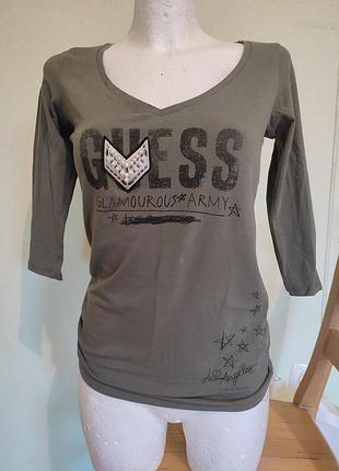Футболка guess цвета хаки, оригинал, идеальное состояние