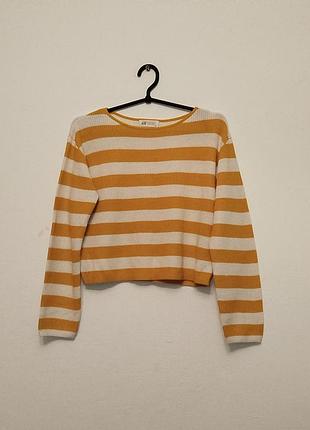 Жовто білий джемпер у смужку. h&m.
