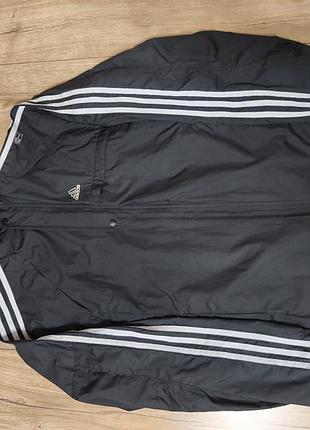 Вітровка чоловіча adidas чорна з білими смужками