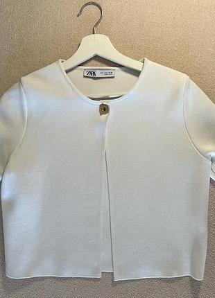 Молочний топ-кардиган zara, розмір m