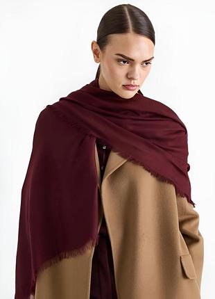 Max mara тонкий палатнин,великий шарф хустка оригінал колір бордо віскозна