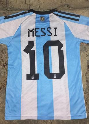 Футболка футбольная месси номер 10 адидас messi argentina аргентина afa детская