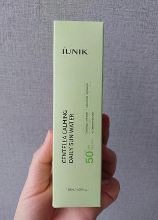 Iunik centella calming daily sun water – солнцезащитная эссенция для лица spf 50+ pa++++ 120 мл