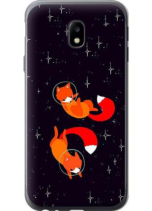 Чехол силиконовый на телефон samsung galaxy j3 (2017) лисички в космосе "4519u-650-58250"