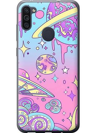 Чехол 2d пластиковый на телефон samsung galaxy m11 m115f розовая галактика "4146t-1905-58250"