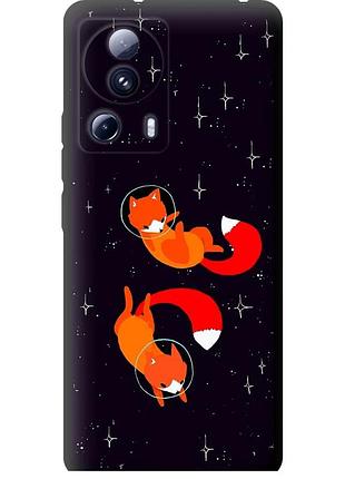 Чехол tpu на телефон xiaomi 13 lite лисички в космосе "4519b-3017-58250"