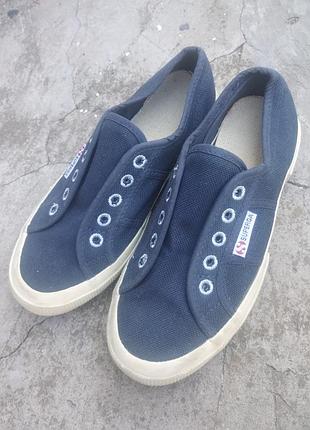 Темно-сині текстильні кеди superga 36розмір