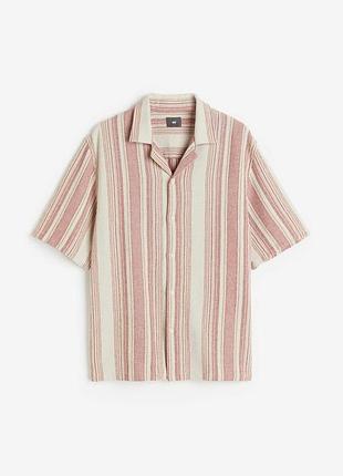 Льняная рубашка свободного кроя h&amp;m