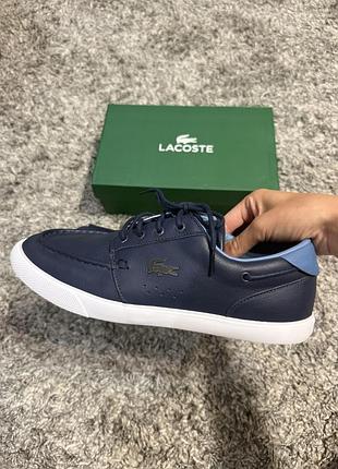Темно-сині шкіряні кеди lacoste bayliss 2.0