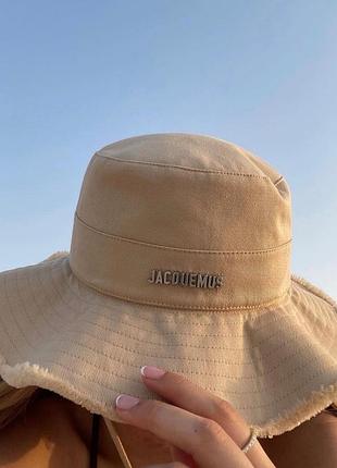 Панама jacquemus бежева бавовна жакмюс