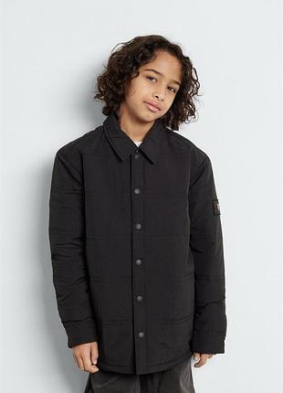 Легкая черная стеганая куртка-рубашка lyle &amp; scott (модель junior light padded shacket) оригинал 5-6 лет (110-116)