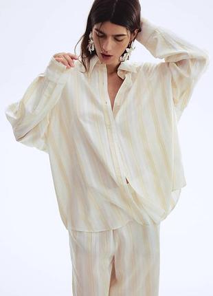 Рубашка в полоску оверсайз премиальной линейки h&amp;m edition р xl
