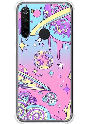 Чохол силіконовий протиударний с посиленими кутами на телефон xiaomi redmi note 8 рожева галактика "4146sp-1787-58250"