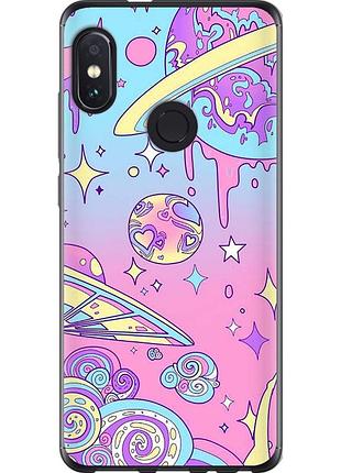 Чехол 2d пластиковый на телефон xiaomi redmi note 5 pro розовая галактика "4146t-1353-58250"