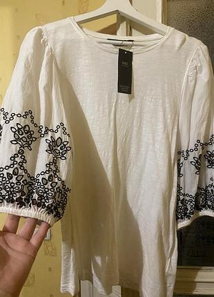 Жіноча вишиванка m&s collections, біла, розмір l/xl, нова