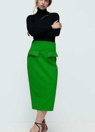 Зеленая юбка zara