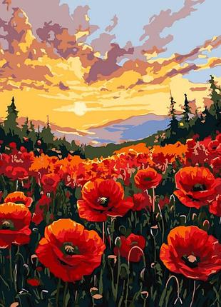 Картина за номерами "поле маків" ©art_selena_ua kho6398, 40х50 см