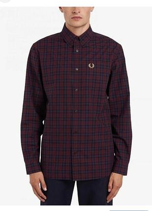 Стильна сорочка з бавовни в клітинку fred perry